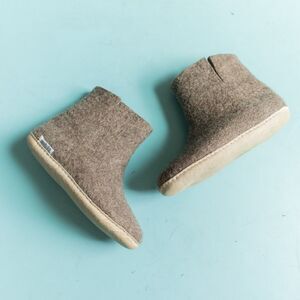 Wooly Felt High Ankle Slip On Felted Wool Handmade Slipper Booties Size EU 38